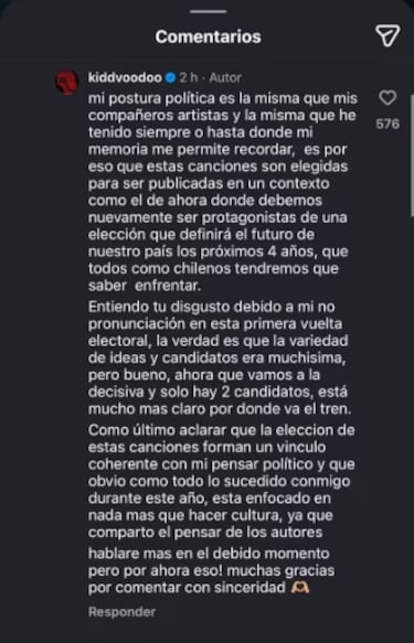 Kidd Voodoo da indicios de por quién votará en la segunda vuelta: “Entiendo tu disgusto” 