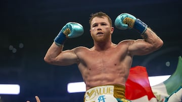 S&aacute;ul &Aacute;lvarez despu&eacute;s de la pelea contra Billy Joe Saunders