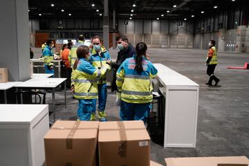 As Spain fights the spread of Covid-19, Madrid's IFEMA conference centre has been repurposed as a temporary hospital, with 5,500 beds.