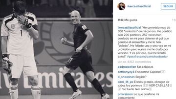 Casillas habla tras su error: "He cantado 300 veces en mi carrera"