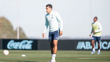 Jeison Murillo, durante un entrenamiento del Celta en la ciudad deportiva del club celeste.