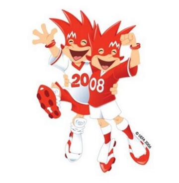 Trix y Flix son las dos mascotas de esta Eurocopa. Ambos eran dos gemelos con pelos de punta, que representaban las monta?as transalpinas de la regi¨®n.