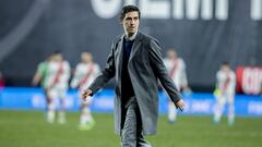 Andoni Iraola, entrenador del Rayo Vallecano, durante el partido contra el Betis en Copa del Rey.