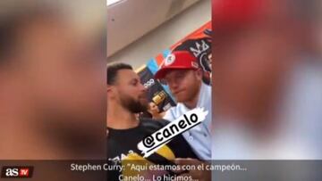 Stephen Curry celebra con Canelo el triunfo ante Golovkin