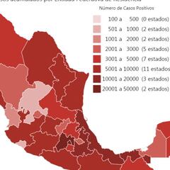 Mapa y casos de coronavirus en México por estados hoy 3 de julio