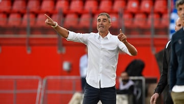 Gaizka Garitano, durante el Almería - Real Sociedad.