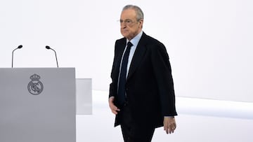 Florentino Pérez, presidente del Real Madrid, en una Asamblea de Socios.