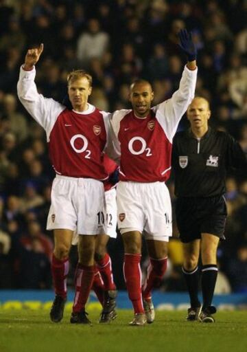 Henry formed a famous partnership with Dennis Bergkamp at Arsenal.