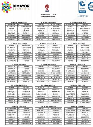 Dimayor define el calendario del Torneo Águila