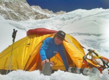 Carlos Soria en la Expedición BBVA al Kanchenjunga en 2013.