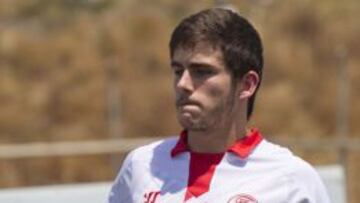 Jairo Samperio durante su presentación como jugador sevillista.