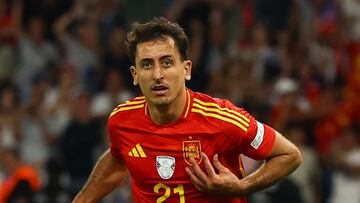 Oyarzabal celebra su gol en la final de la Eurocopa ante Inglaterra