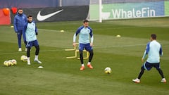 Savic y Morata, en una sesión en el Cerro. Simeone recupera hombres.