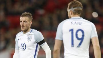 Vardy y Kane en el &uacute;ltimo amistoso ante Holanda.