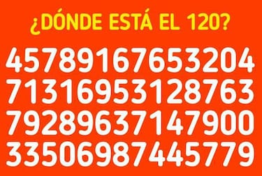 Encuentra el número 120 en ocho segundos en este acertijo visual: ¿Eres capaz?