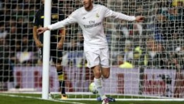 Gareth Bale celebra su gol ante el Sevilla.