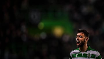 El centrocampista luso del Sporting de Portugal, Bruno Fernandes, durante un partido.