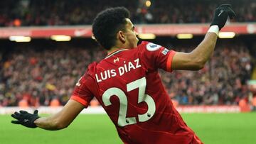 La anotaci&oacute;n de Luis D&iacute;az en Liverpool fue escogido como el mejor gol del mes de febrero por los aficionados del club. Le gan&oacute; a Salah y Man&eacute;