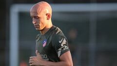 Mollejo, en el entrenamiento del Atl&eacute;tico de Madrid.