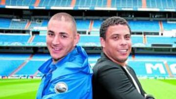<b>PASADO, PRESENTE Y FUTURO. </b>Benzema y Ronaldo se conocieron en el Bernabéu el 29 de septiembre y posaron para la web del club.