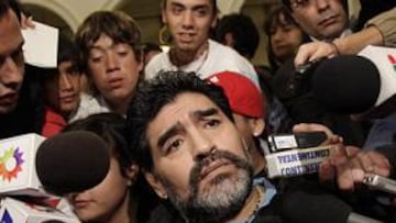 <b>ESPERANZADO. </b>Maradona cree que tienen opciones de título.