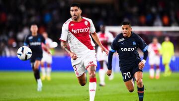 70 Alexis Alejandro SANCHEZ (om) - 03 Guillermo MARIPAN (asm) during the Ligue 1 Uber Eats match between Monaco and Marseille at Stade Louis II on November 13, 2022 in Monaco, Monaco. (Photo by Philippe Lecoeur/FEP/Icon Sport via Getty Images) - Photo by Icon sport