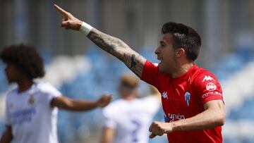 17/04/22 PARTIDO PRIMERA RFEF
 REAL MADRID CASTILLA - ALCOYANO
 ANGEL LOPEZ  1-1 GOL  ALEGRIA