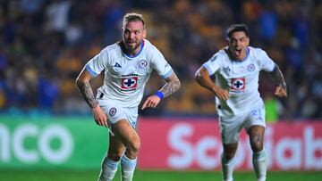 Carlos Rotondi celebrates his goal 0-1 of Cruz Azul during the Semi-Finals first leg match between Tigres UANL and Cruz Azul as part of the CONCACAF Champions Cup 2025, at Universitario Stadium on April 23, 2025 in Monterrey, Nuevo Leon, Mexico.