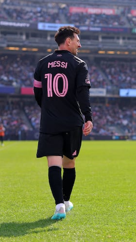 NEW YORK, NEW YORK - MARCH 22: Lionel Messi #10 of Inter Miami CF looks on during the MLS match between New York City FC and Inter Miami CF at Yankee Stadium on March 22, 2026 in New York, New York. Jordan Bank/Getty Images/AFP (Photo by Jordan Bank / GETTY IMAGES NORTH AMERICA / Getty Images via AFP)