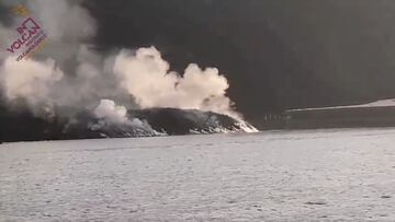La lava vuelve a caer al mar y crea un nuevo delta en La Palma
