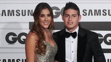 James Rodríguez y Daniela Ospina en un photocall.