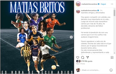 Matías Britos, el legendario bicampeón con León, confirma su retiro del fútbol profesional