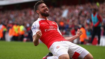 Giroud celebra un gol con el Arsenal.