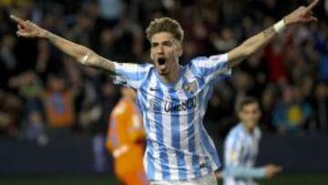 Castillejo celebra el gol ante el Valencia.