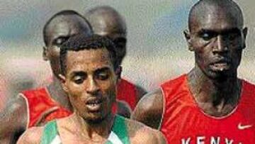 <b>EL CAMPE´´ON.</B> El etíope de 20 años Kenenisa Bekele (353) se impuso con facilidad en la carrera corta masculina.