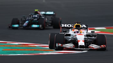 ISTANBUL, TURKEY - OCTOBER 08: Max Verstappen of the Netherlands driving the (33) Red Bull Racing RB16B Honda during practice ahead of the F1 Grand Prix of Turkey at Intercity Istanbul Park on October 08, 2021 in Istanbul, Turkey. (Photo by Bryn Lennon/Ge