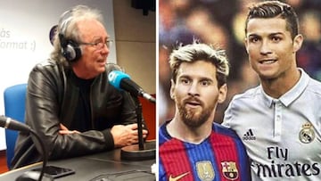 Im&aacute;genes de Joan Manuel Serrat en una entrevista en &quot;El Partidazo de Cope&quot; y de Lionel Messi y Cristiano Ronaldo en un &quot;Cl&aacute;sico&quot;