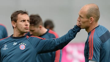 Rafinha y Robben con el Bayern.
