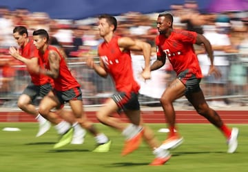 Boateng in training with Bayern Munich last week