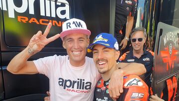 Aleix celebró el podio de su compañero Maverick.