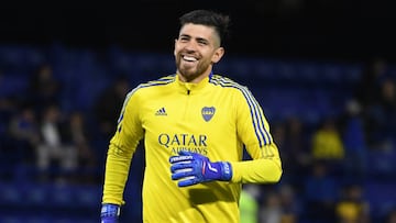 BUENOS AIRES, ARGENTINA - APRIL 02: Agustin Rossi of Boca Juniors smiles before a match between Boca Juniors and Arsenal as part of Copa de la Liga 2022 at Estadio Alberto J. Armando on April 2, 2022 in Buenos Aires, Argentina. (Photo by Marcelo Endelli/Getty Images)