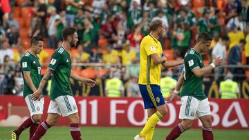 Foto de accion durante el partido Mexico vs Suecia, correspondiente al Grupo F, partido numero 41 del Mundial de Rusia 2018 en el Estadio Arena Ekaterimburgo de la ciudad de Ekaterimburgo.
EN LA FOTO:
Action photo during the Mexico vs Sweden match, corresponding to Group F, match number 41 of the Russian 2018 World Cup in the Arena Yekaterinburg Stadium of the city of Yekaterinburg.
IN THE PHOTO: