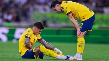 Brian Rodriguez, Alvaro Fidalgo of America during the 16th round match between Monterrey and America as part of the Liga BBVA MX, Torneo Clausura 2025 at BBVA Bancomer Stadium, on April 16, 2025 in Monterrey, Nuevo Leon, Mexico.