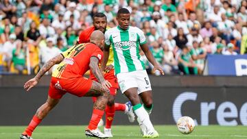 Andrés Felipe Román en un partido con Atlético Nacional.