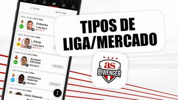 Tipos de ligas existentes en Biwenger en función del mercado