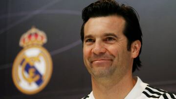 Soccer Football - Copa del Rey - Real Madrid Press Conference - Ciudad Real Madrid, Valdebebas, Madrid, Spain - February 5, 2019 Real Madrid coach Santiago Solari during the press conference REUTERS/Sergio Perez
