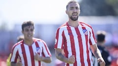 Poveda celebra un gol con el Atl&eacute;tico de Madrid B.