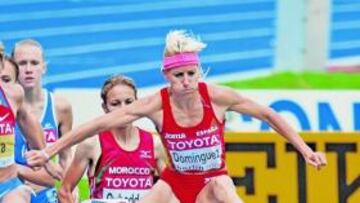 <b>CAMINO DEL PODIO. </b>Marta Domínguez, en las series de 3.000 metros obstáculos del pasado sábado.