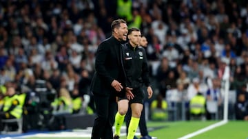 Simeone, en el Real Madrid-Atlético de Liga.