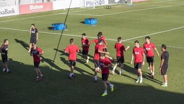 El Atlético se entrenó en Majadahonda.